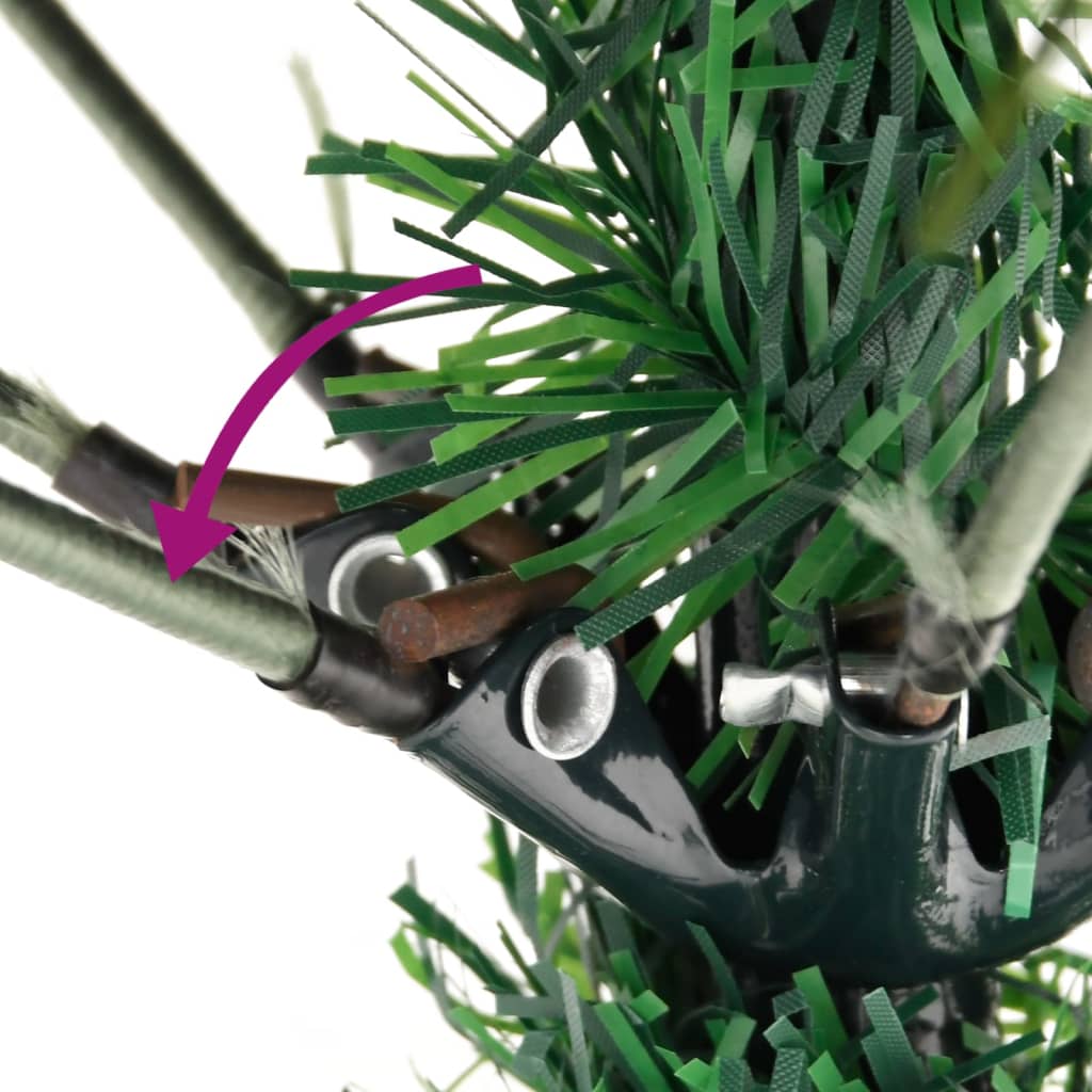 Sapin de Noël pré-éclairé et pommes de pin vert 195cm PVC et PE - XIOS