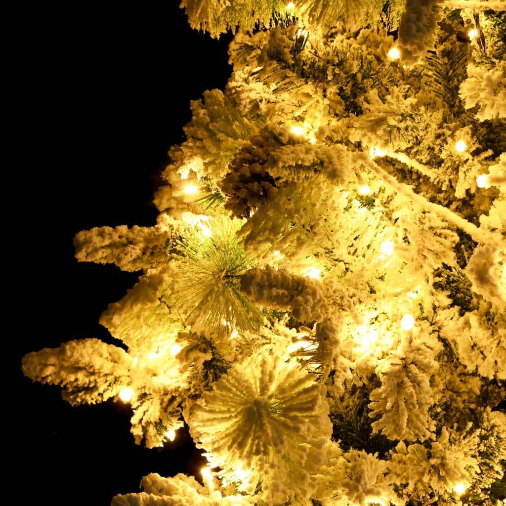 Sapin de Noël pré-éclairé avec neige floquée/cônes 195cm PVC/PE - XIOS