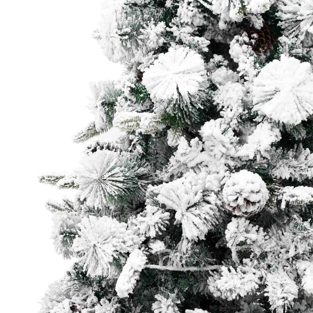 Sapin de Noël pré-éclairé avec neige floquée/cônes 195cm PVC/PE - XIOS