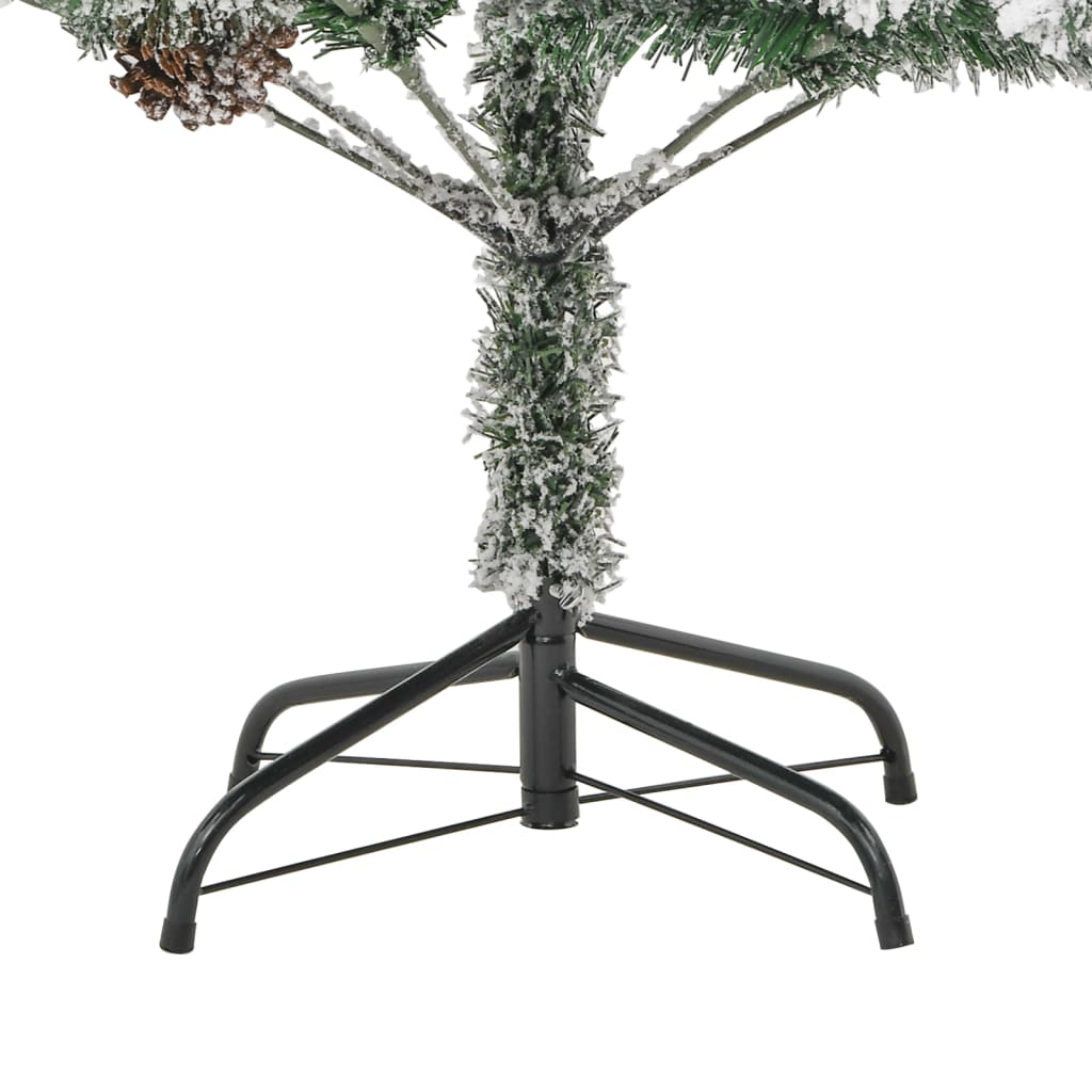 Sapin de Noël pré-éclairé avec neige floquée/cônes 195cm PVC/PE - XIOS