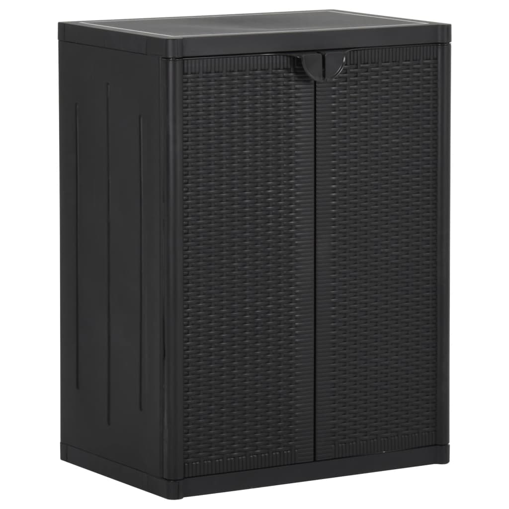 Armoire de rangement de jardin Noir 65x45x88 cm PP Rotin - XIOS