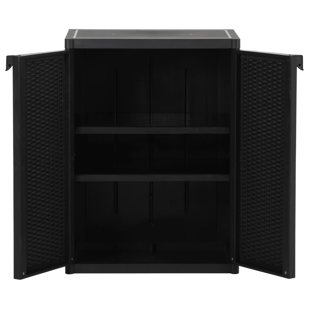 Armoire de rangement de jardin Noir 65x45x88 cm PP Rotin - XIOS