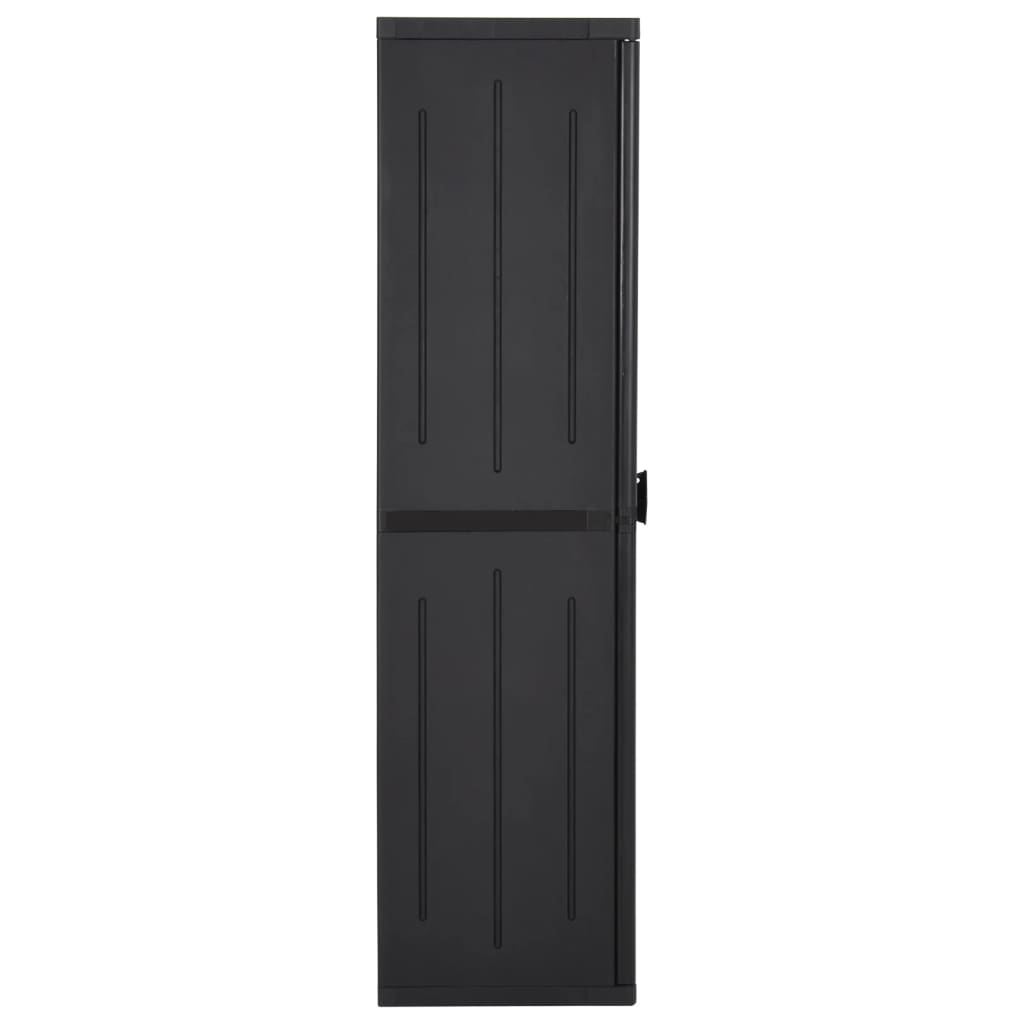 Armoire de rangement de jardin Noir 65x45x172 cm PP Rotin - XIOS