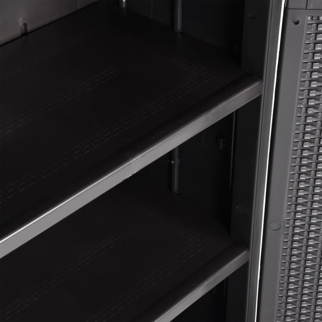 Armoire de rangement de jardin Noir 65x45x172 cm PP Rotin - XIOS