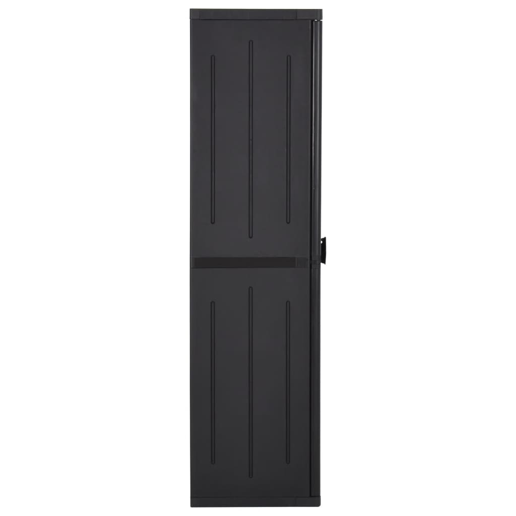 Armoire de rangement de jardin Noir 65x45x172 cm PP Rotin - XIOS