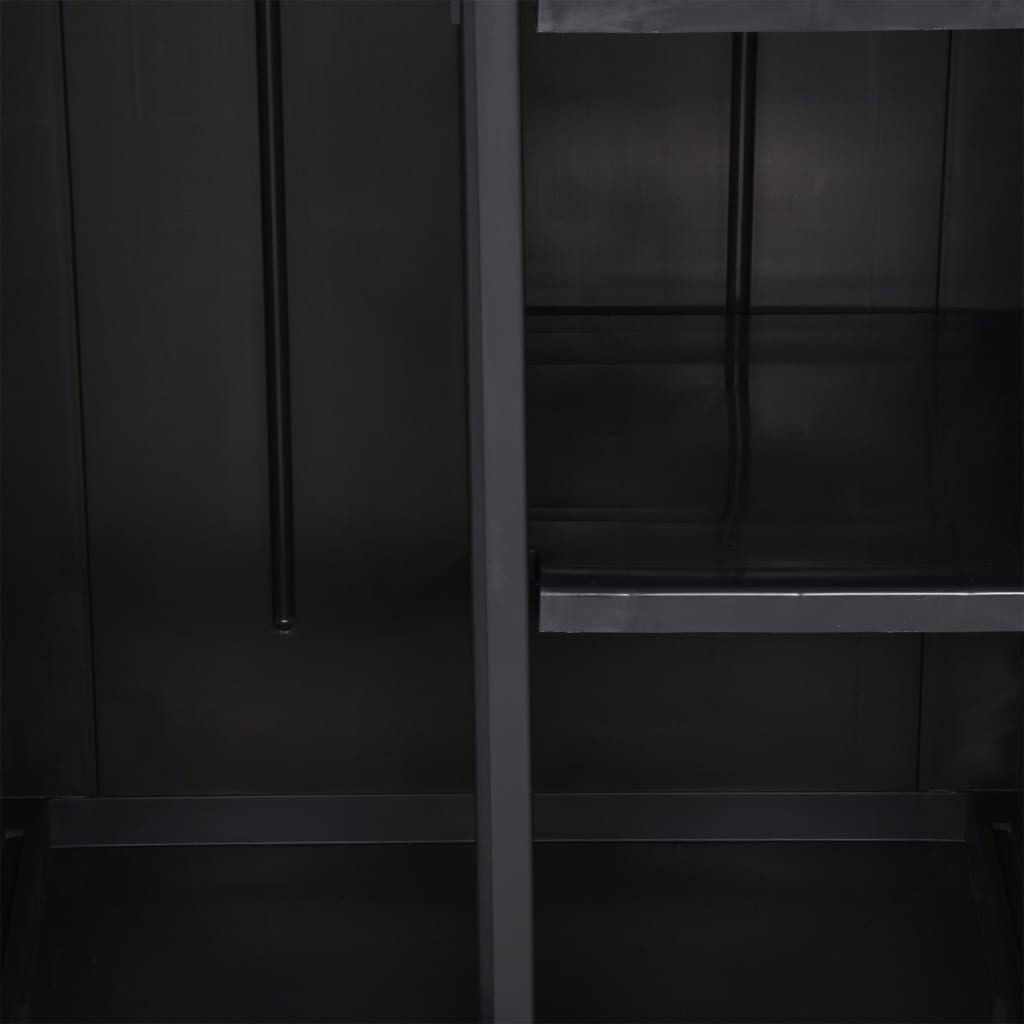 Armoire de rangement de jardin Noir 65x45x172 cm PP Rotin - XIOS