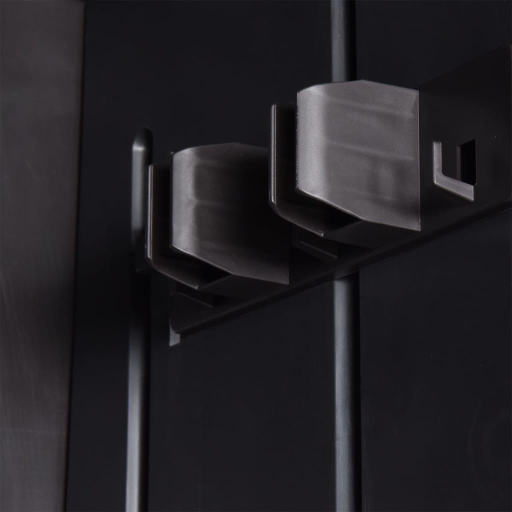 Armoire de rangement de jardin Noir 65x45x172 cm PP Rotin - XIOS