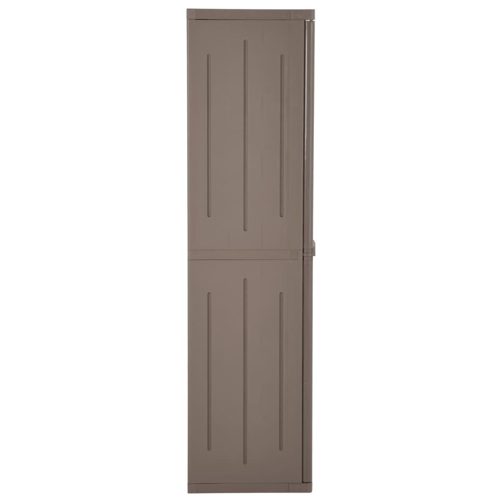 Armoire de rangement jardin Marron 65x45x172 cm PP Aspect bois - XIOS