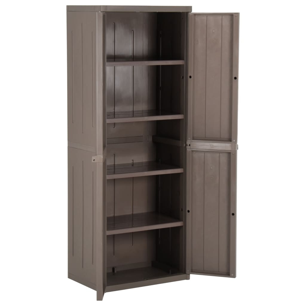 Armoire de rangement jardin Marron 65x45x172 cm PP Aspect bois - XIOS