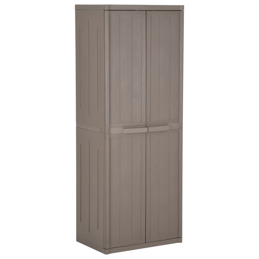 Armoire de rangement jardin Marron 65x45x172 cm PP Aspect bois - XIOS