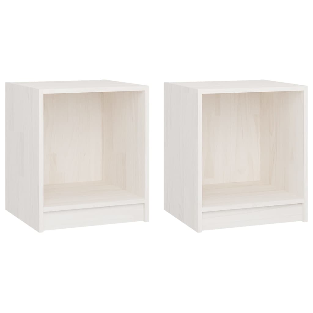 Tables de chevet 2 pcs Blanc 35,5x33,5x41,5 cm Pin massif - XIOS