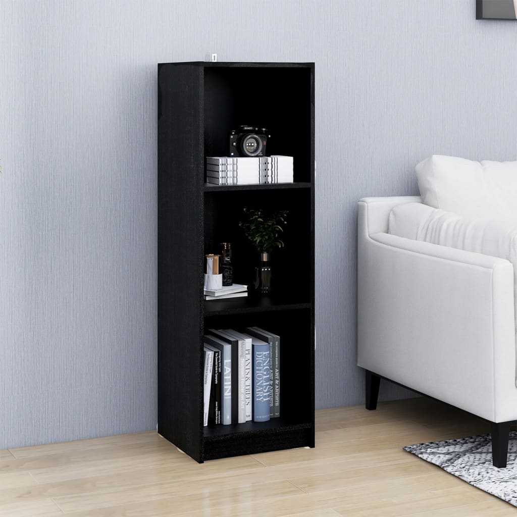 Bibliothèque/Séparateur de pièce Noir 36x33x110 cm Pin massif - XIOS