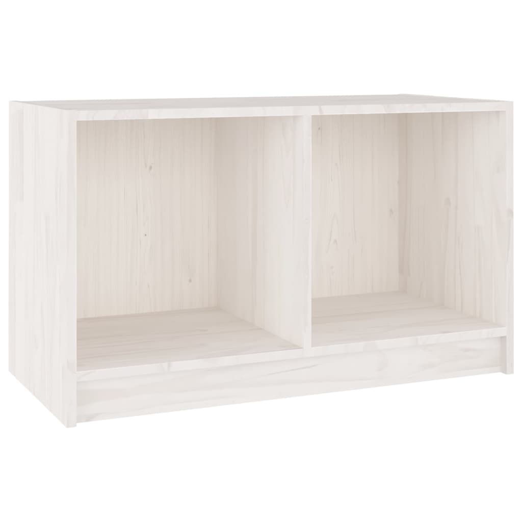 Meuble TV Blanc 70x33x42 cm Bois de pin massif - XIOS