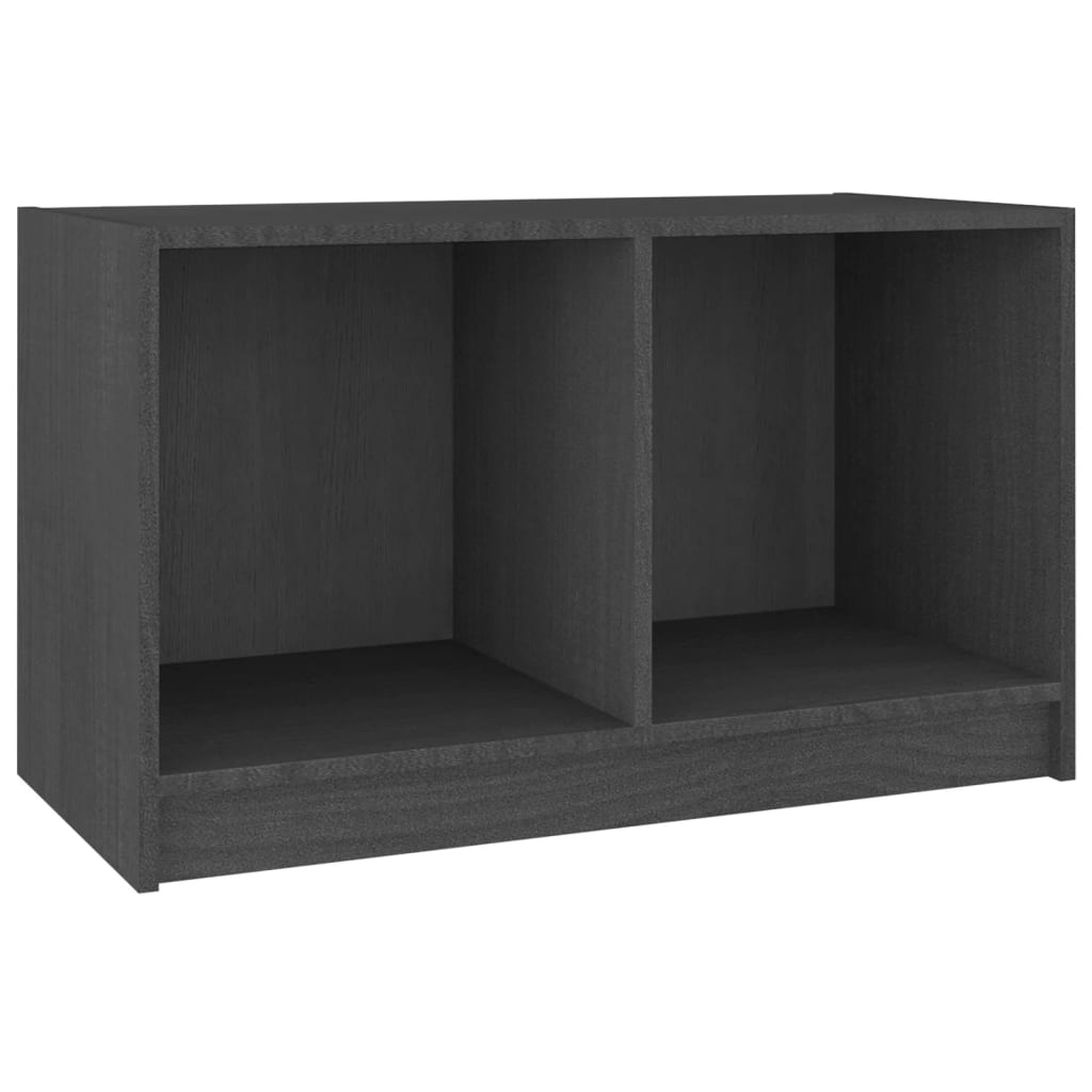 Meuble TV Gris 70x33x42 cm Bois de pin massif - XIOS