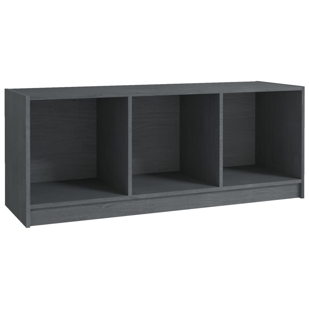 Meuble TV Gris 104x33x41 cm Bois de pin massif - XIOS