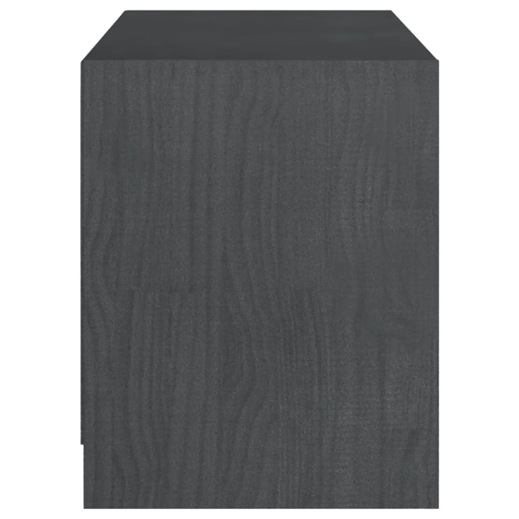 Meuble TV Gris 104x33x41 cm Bois de pin massif - XIOS