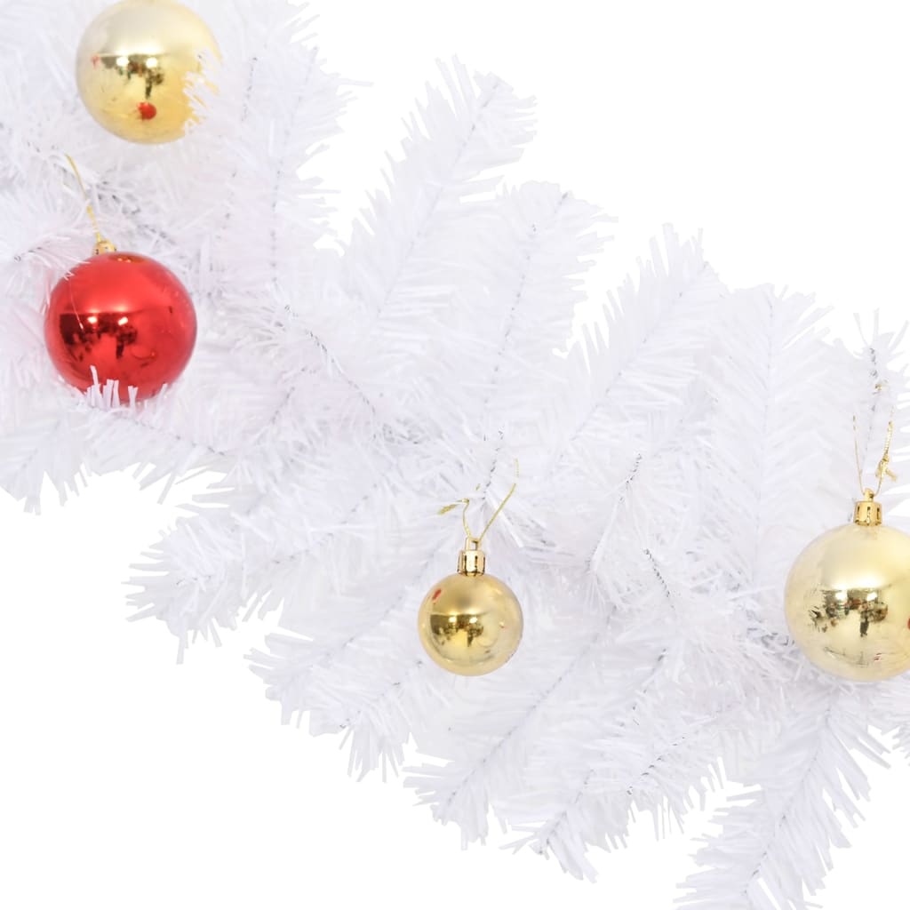 Guirlande de Noël décorée avec boules Blanc 10 m - XIOS