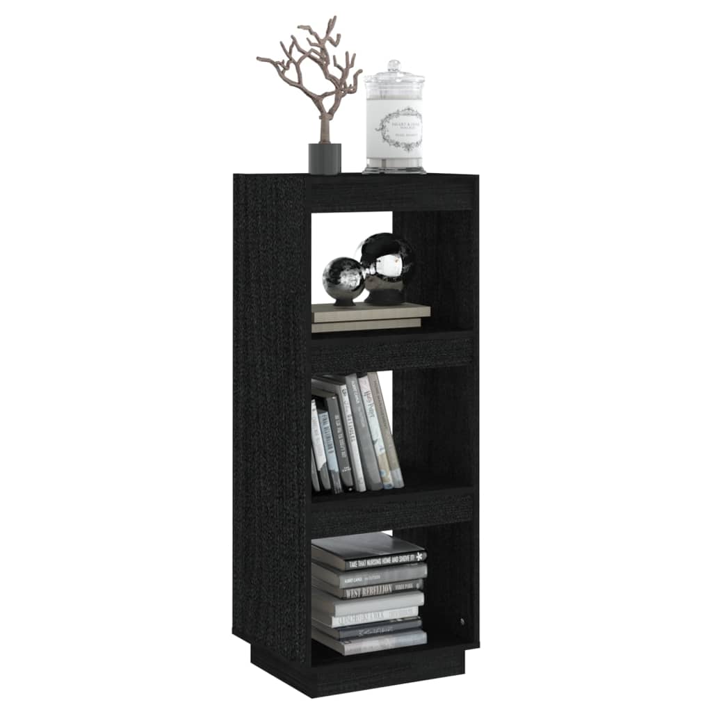 Bibliothèque/Séparateur de pièce noir 40x35x103 cm pin massif - XIOS
