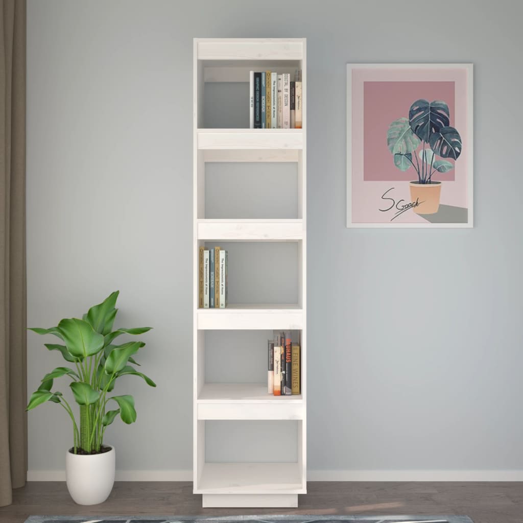 Bibliothèque/Séparateur de pièce Blanc 40x35x167 cm Pin solide - XIOS
