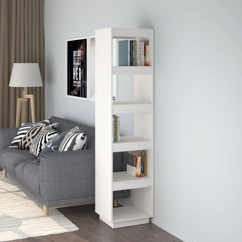 Bibliothèque/Séparateur de pièce Blanc 40x35x167 cm Pin solide - XIOS