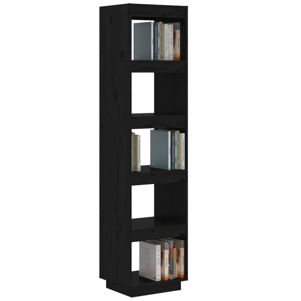 Bibliothèque/Séparateur de pièce Noir 40x35x167 cm Pin solide - XIOS