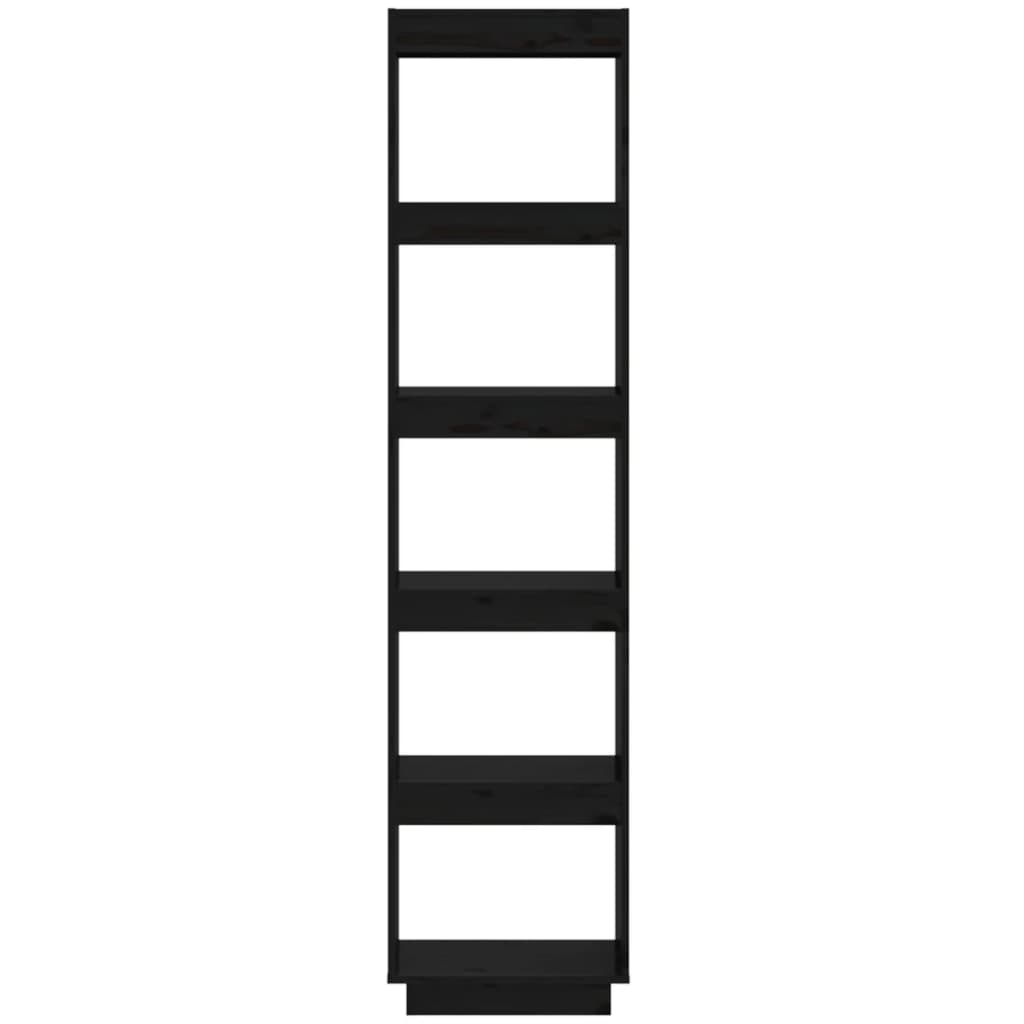 Bibliothèque/Séparateur de pièce Noir 40x35x167 cm Pin solide - XIOS