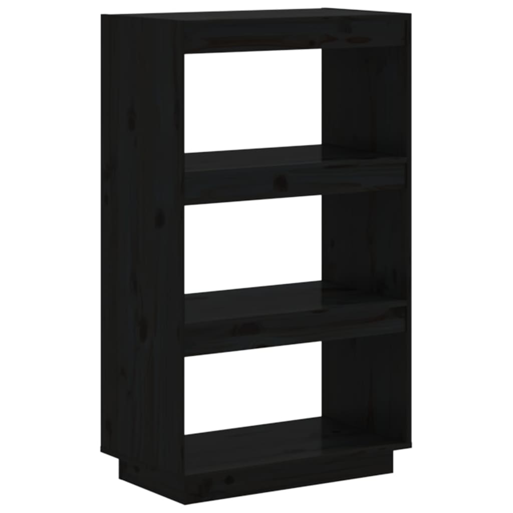 Bibliothèque/Séparateur de pièce Noir 60x35x103 cm Pin massif - XIOS