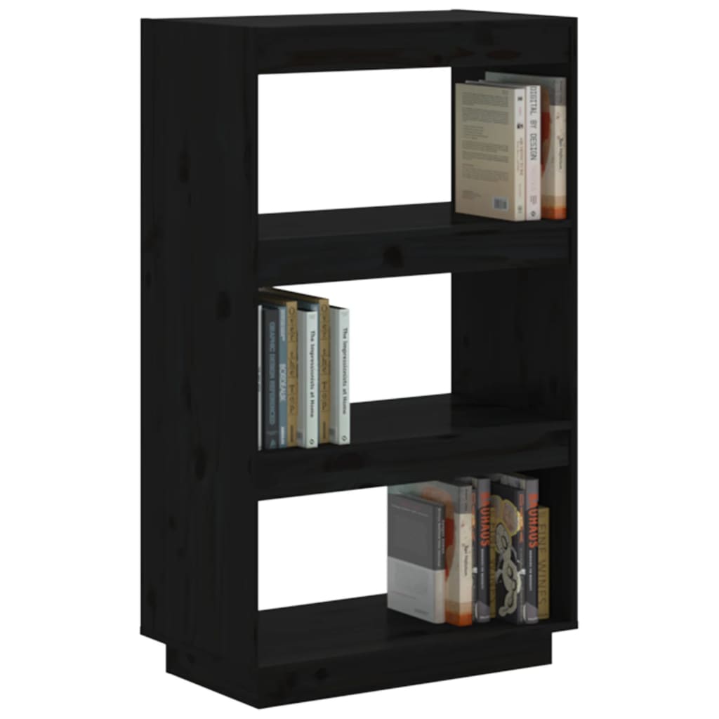 Bibliothèque/Séparateur de pièce Noir 60x35x103 cm Pin massif - XIOS