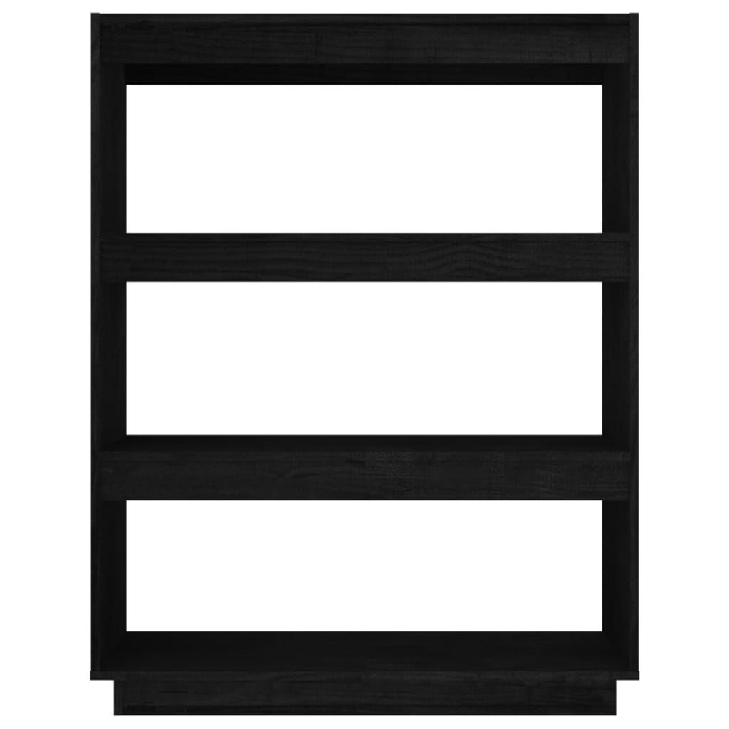 Bibliothèque/Séparateur de pièce Noir 80x35x103 cm Pin massif - XIOS