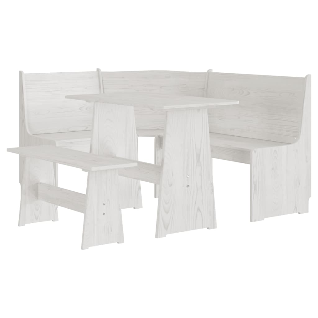 Ensemble à manger REINE 3 pcs blanc bois de pin massif - XIOS
