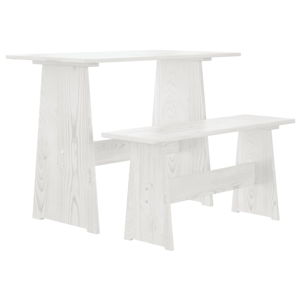 Ensemble à manger REINE 3 pcs blanc bois de pin massif - XIOS