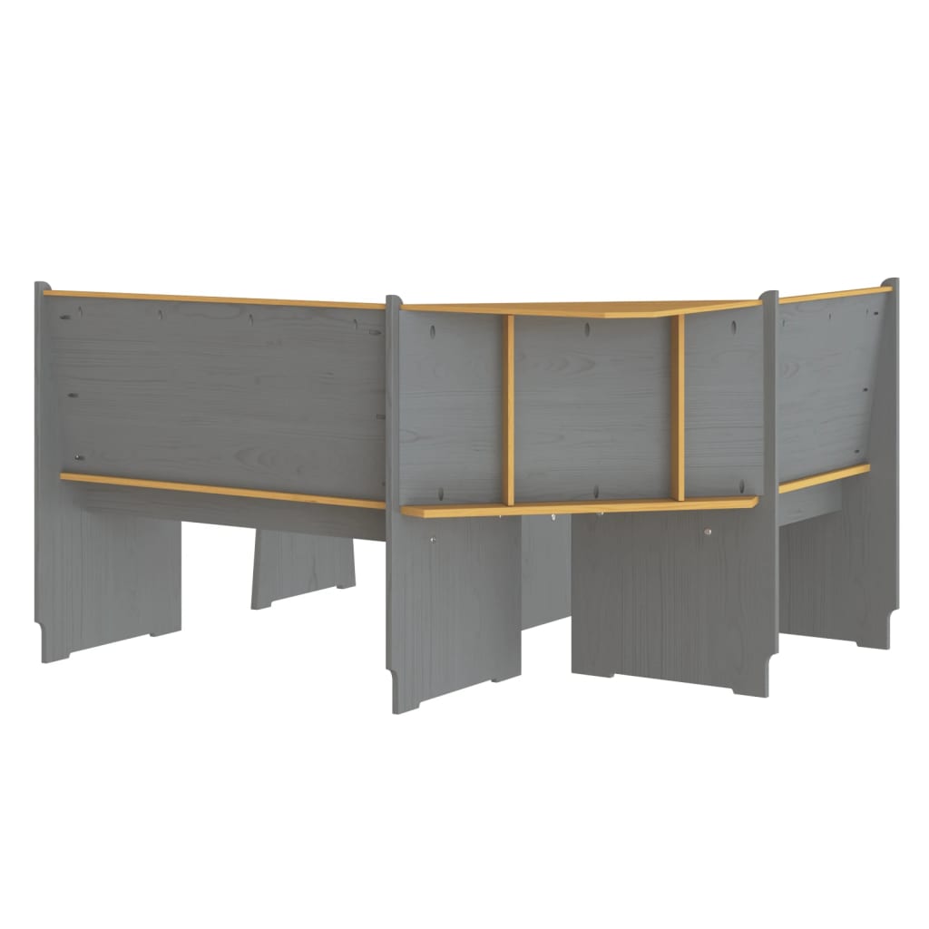 Ensemble à manger REINE 3 pcs marron miel gris bois pin massif - XIOS