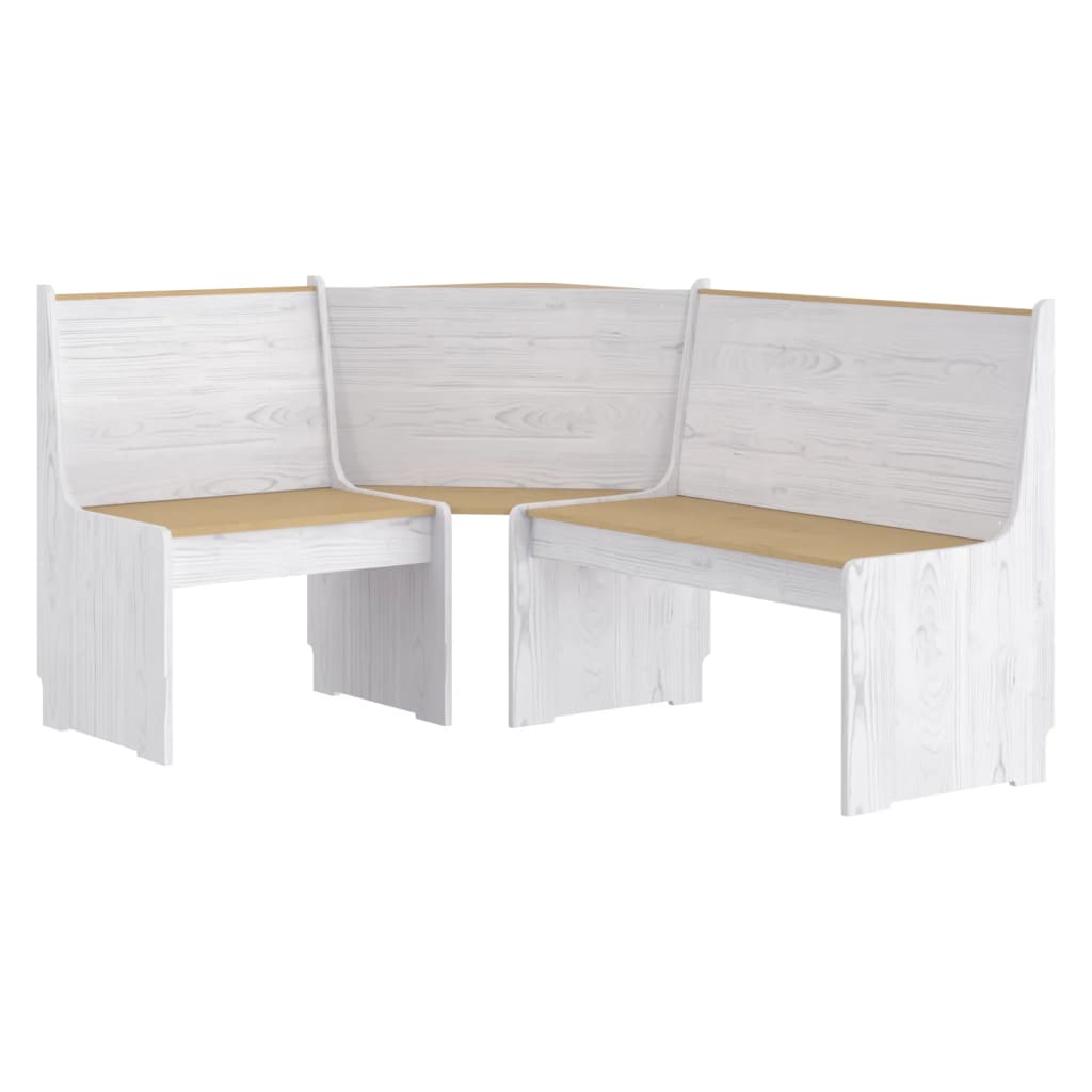 Ensemble à manger REINE 3 pcs marron miel blanc bois pin massif - XIOS