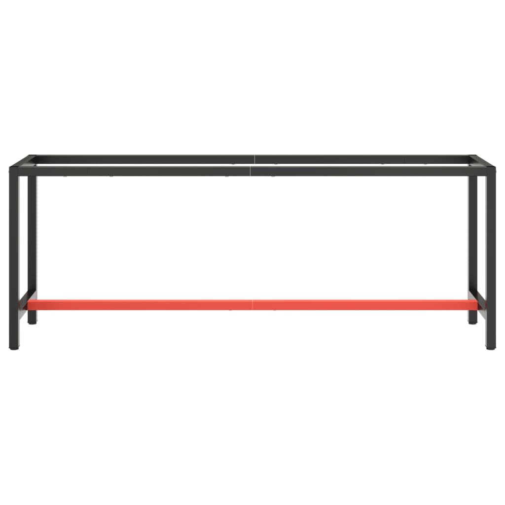 Cadre banc de travail Noir mat et rouge mat 210x50x79 cm Métal - XIOS