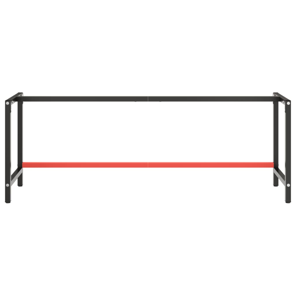 Cadre de banc de travail Noir et rouge mat 220x57x79 cm Métal - XIOS