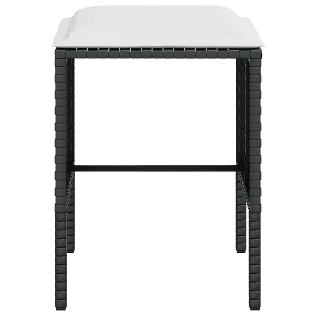 Ensemble de canapés en L 5pcs avec coussins résine tressée noir