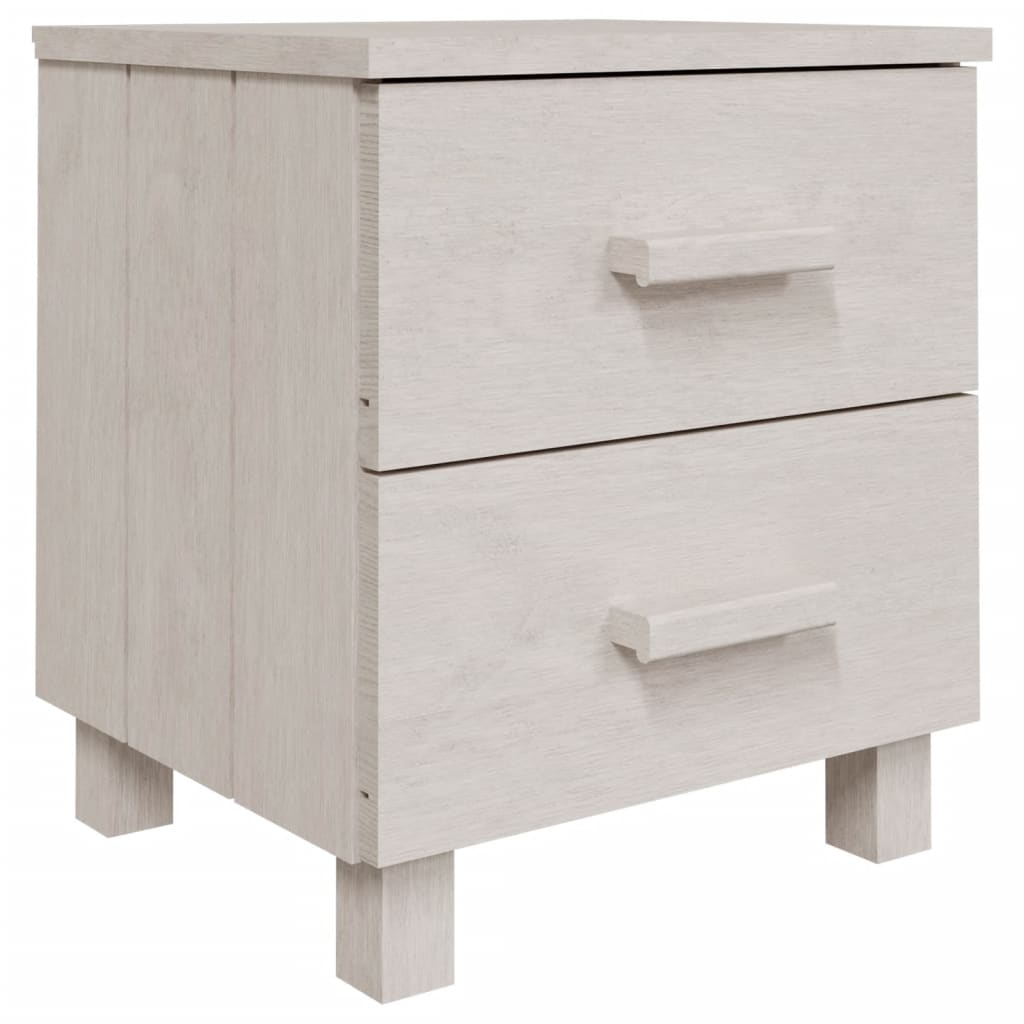 Table de chevet HAMAR Blanc 40x35x44,5 cm Bois de pin massif Tables de chevet vidaXL