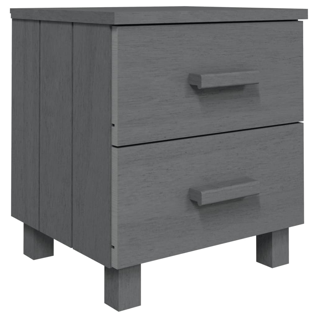Table de chevet HAMAR Gris foncé 40x35x44,5 cm Bois pin massif - XIOS