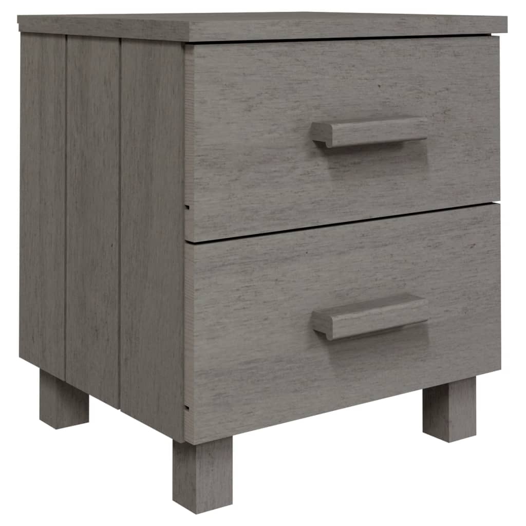 Table de chevet HAMAR Gris clair 40x35x44,5 cm Bois pin massif - XIOS