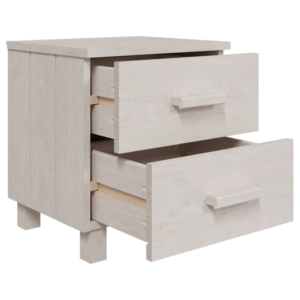 Tables de chevet HAMAR 2 pcs Blanc 40x35x44,5 cm Bois massif - XIOS