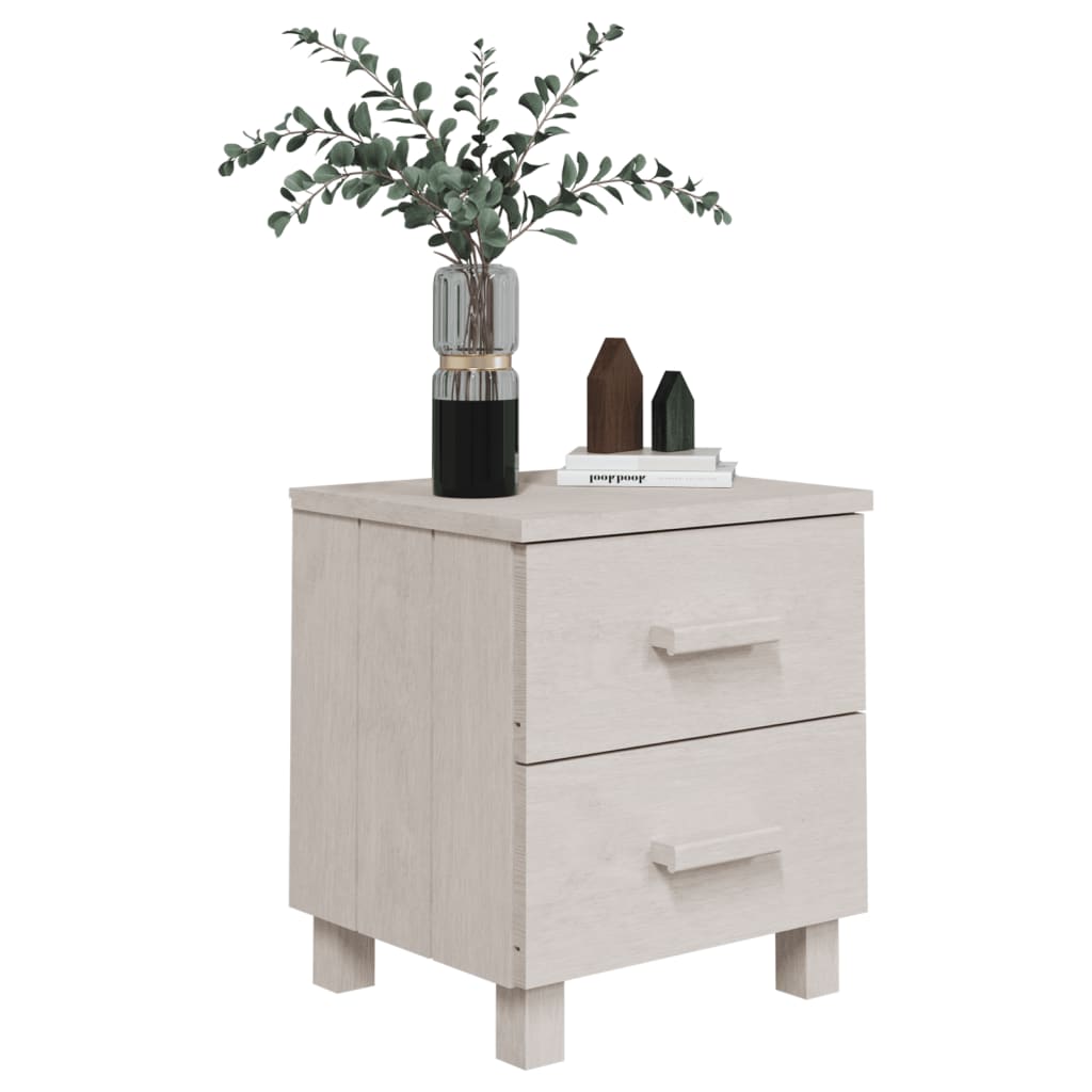 Tables de chevet HAMAR 2 pcs Blanc 40x35x44,5 cm Bois massif - XIOS