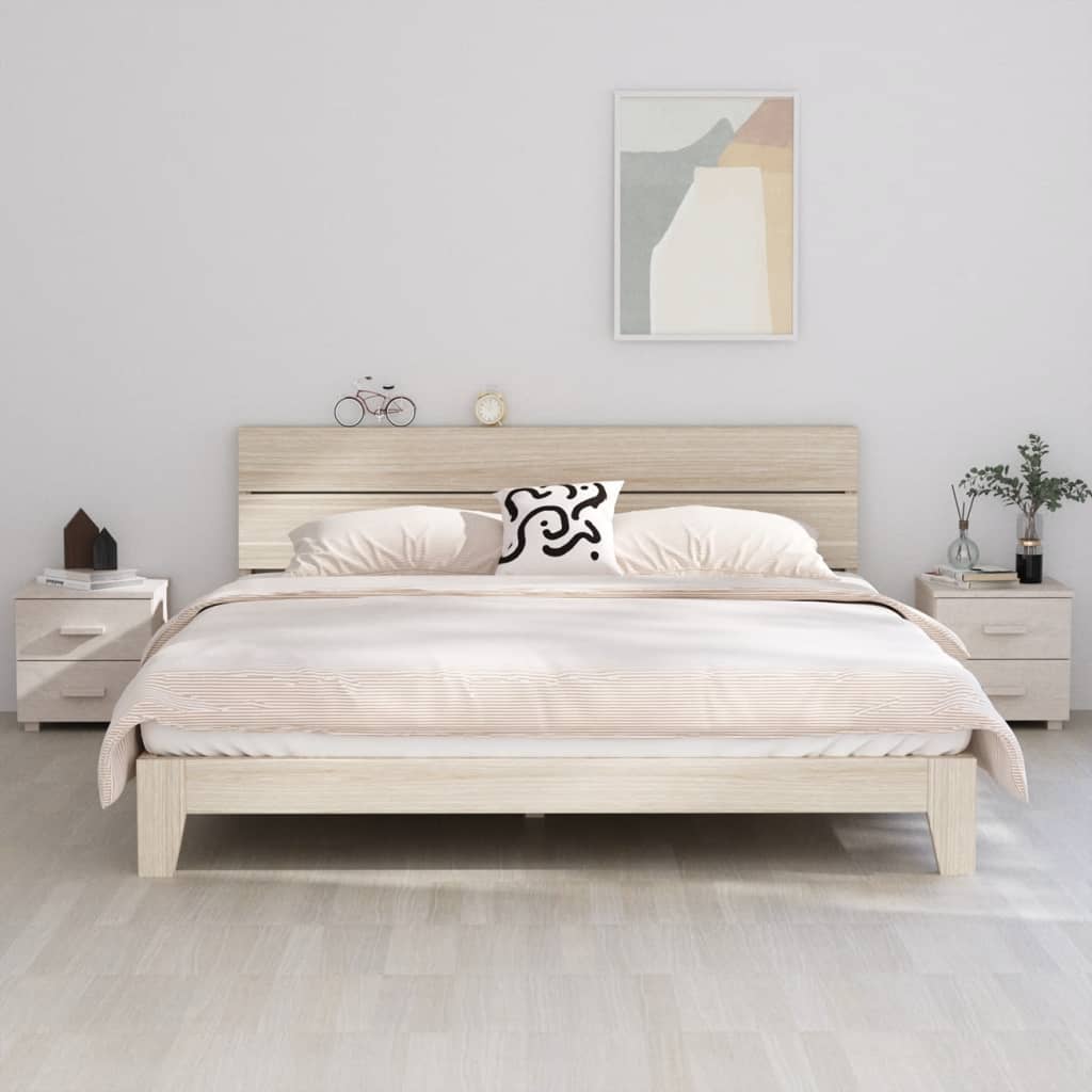 Tables de chevet HAMAR 2 pcs Blanc 40x35x44,5 cm Bois massif - XIOS