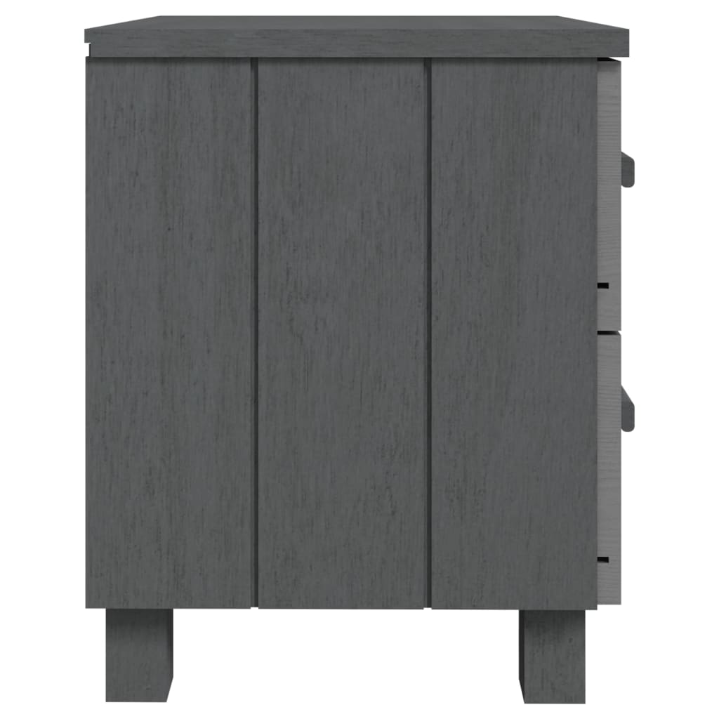 Tables de chevet HAMAR 2pcs Gris foncé 40x35x44,5cm Bois massif - XIOS
