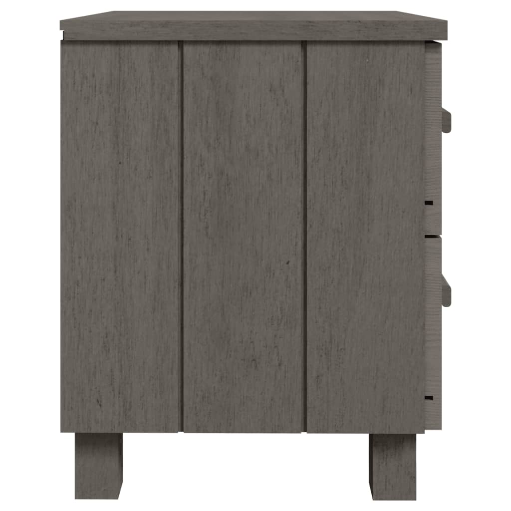 Tables de chevet HAMAR 2pcs Gris clair 40x35x44,5cm Bois massif - XIOS