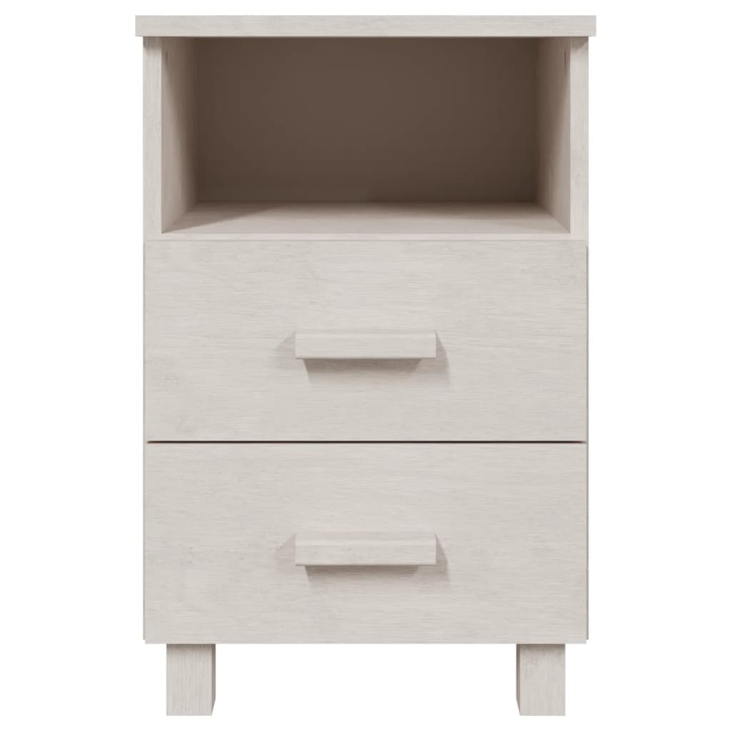 Table de chevet HAMAR Blanc 40x35x62 cm Bois de pin massif