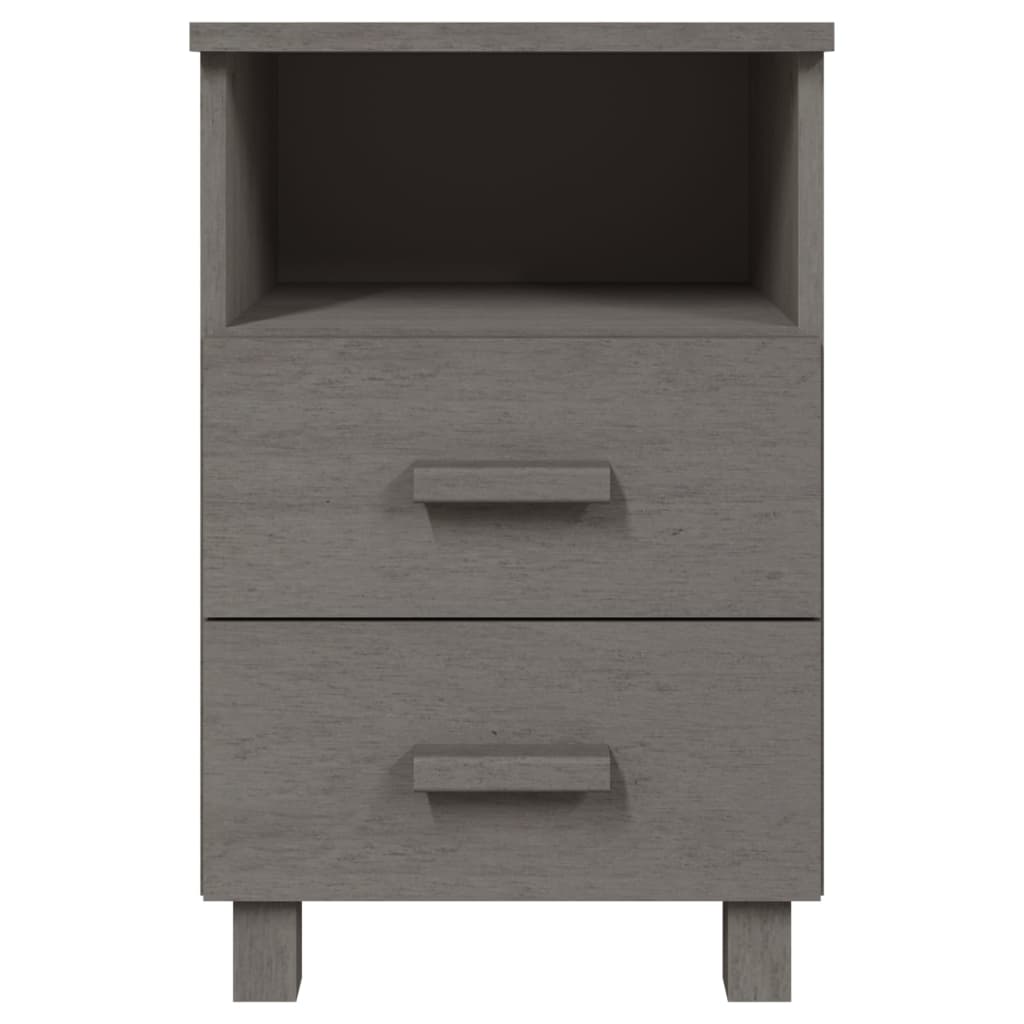 Table de chevet HAMAR Gris clair 40x35x62 cm Bois de pin massif - XIOS