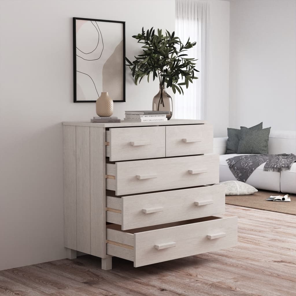 Buffet HAMAR Blanc 79x40x80 cm Bois massif de pin - XIOS