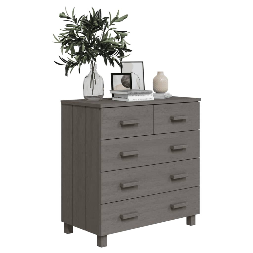 Buffet HAMAR Gris clair 79x40x80 cm Bois massif de pin - XIOS