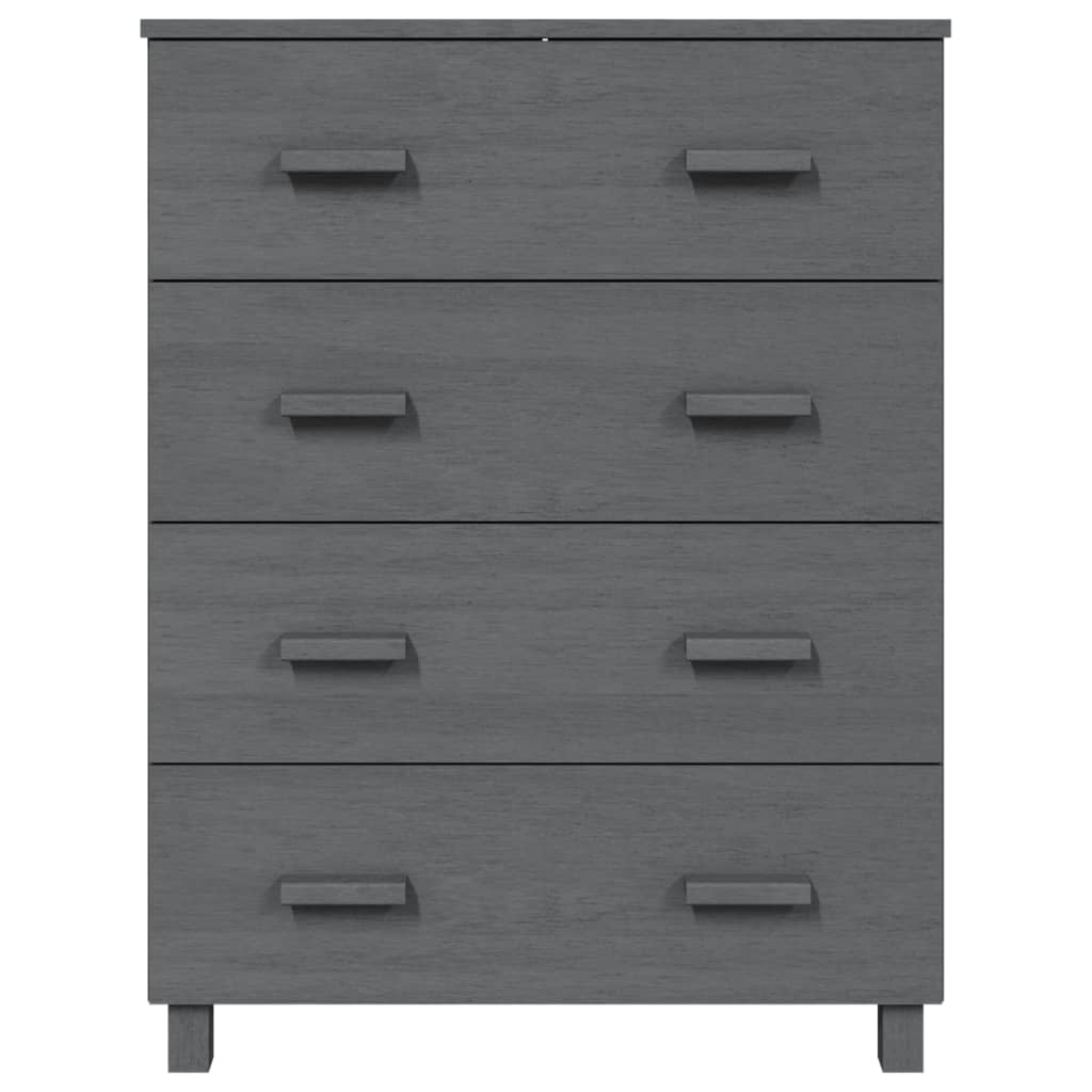 Buffet HAMAR Gris foncé 79x40x103,5 cm Bois massif de pin - XIOS