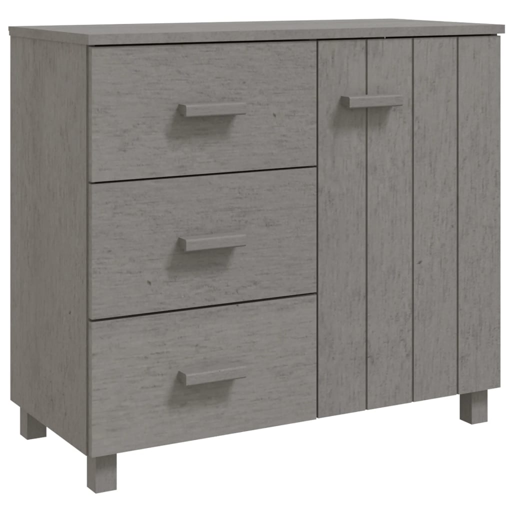 Buffet HAMAR Gris clair 90x40x80 cm Bois massif de pin - XIOS